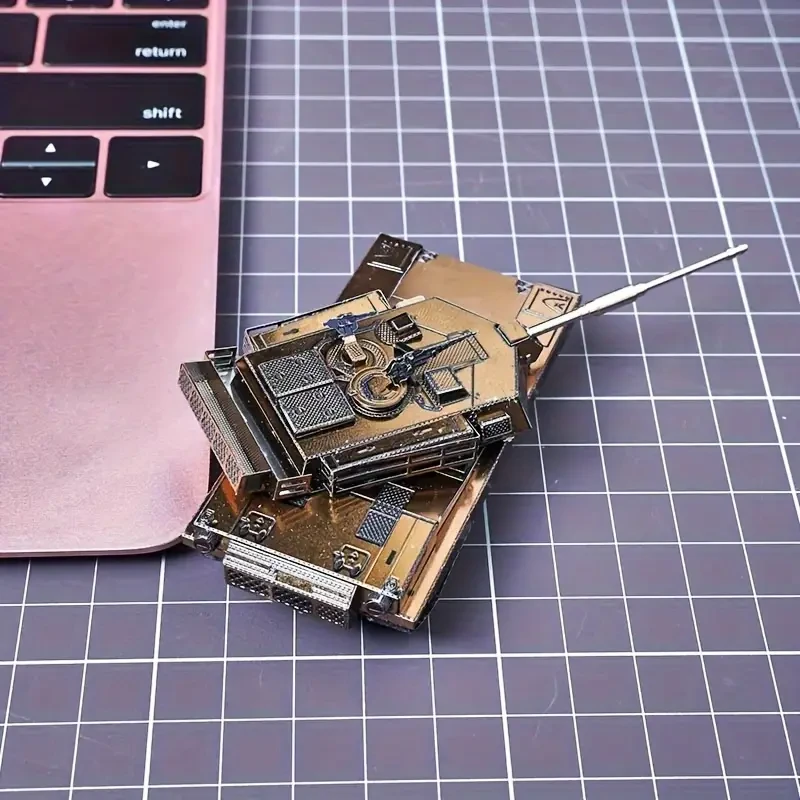 1pc 3D DIY Metal Model Kit Mixed Color Abrams Tank Model