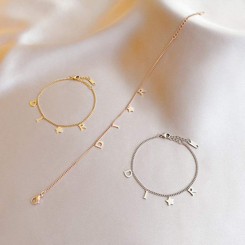 Korea New Fashion Letter Star Pendant Bracelet