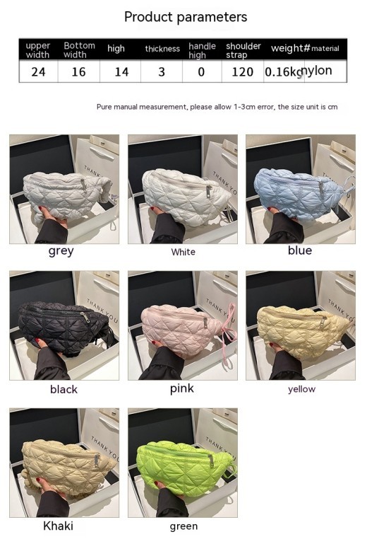 Women's All-match Casual Bubble Mini Pleated Slanted Chest Bag