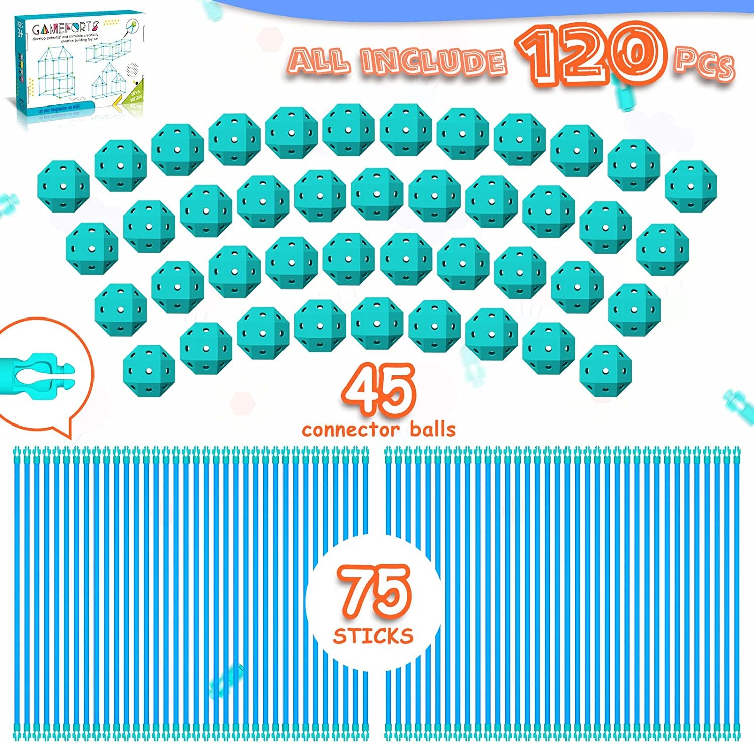 Children's DIY Building Castle Beading Tent Toy STEM Large Building Blocks Game House