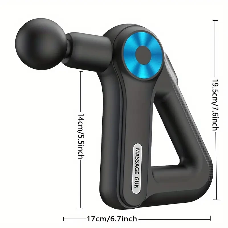 Rechargeable Fascia Massage Gun, with 9 Intensity Levels, 9 Massage Heads, USB Charging, 1500mAh Lithium Battery, for Whole Body, Neck, Back, Waist, Buttocks, Quadriceps, Hamstrings, Calves, Arms