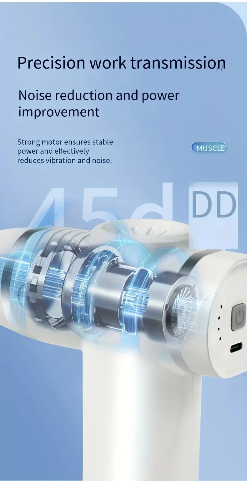 Professional Deep Tissue Massage Gun with 12 Attachments - 800mAh Rechargeable Lithium Battery, Plastic Body, Unscented, 4V-12V USB Charging, Portable Whole Body Muscle Massager