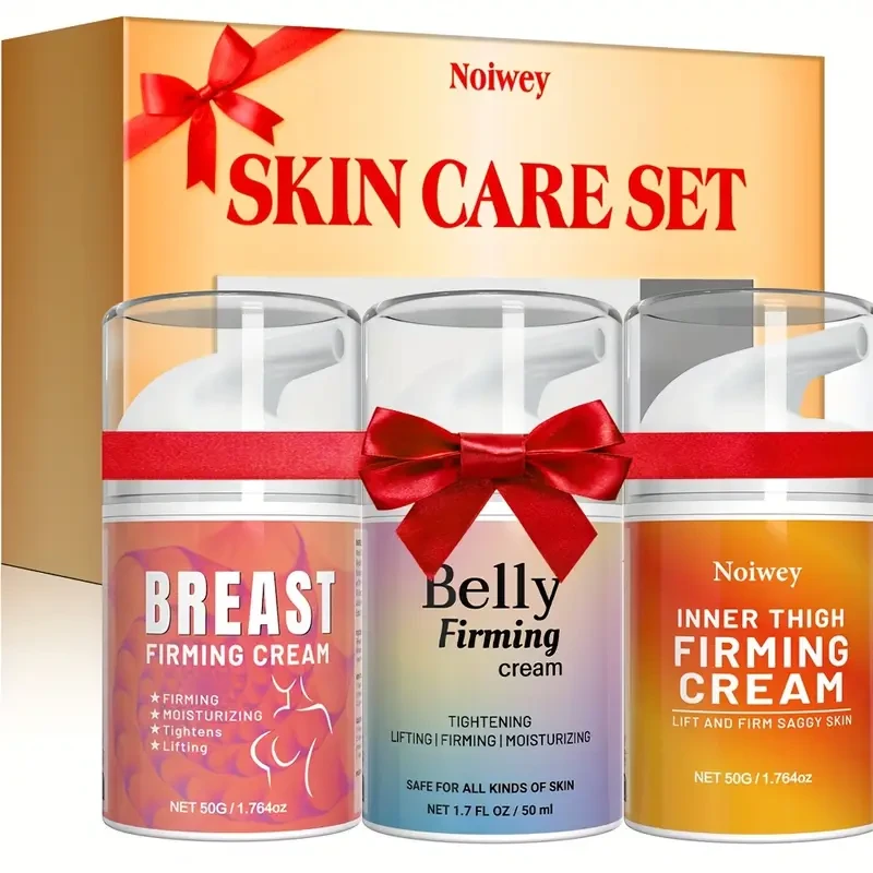 3pcs Body Firming Cream Set with Jojoba Oil & Caffeine - Tightens & Lifts Belly, Breasts, and Inner Thighs for All Skin Types