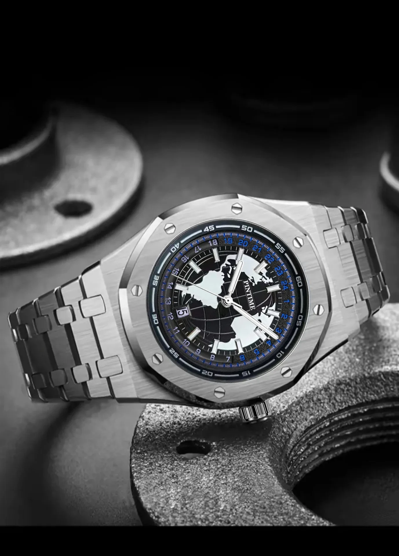 Men's Watch Waterproof Luminous Steel Strap Quartz