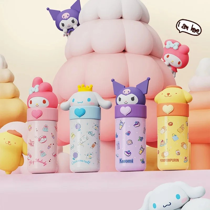 Miniso Hello Kitty Cinnamoroll Kuromi Stainless Steel 316 Thermos Water Bottle  Vacuum Termo Kids Vacuum Flask Bottle Tumbler