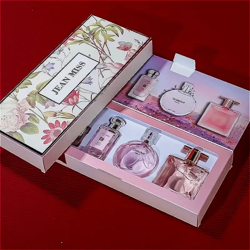 Popular Women's four-piece perfume set with long-lasting fragrance