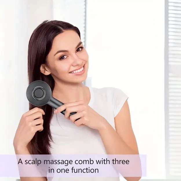 Electric Hair and Scalp Massager Brush, 3-in-1 USB Rechargeable Lithium Polymer Battery, Deep Scalp Massage, Hair Growth, Anti-Hair Loss Tool, Red/Dark Gray