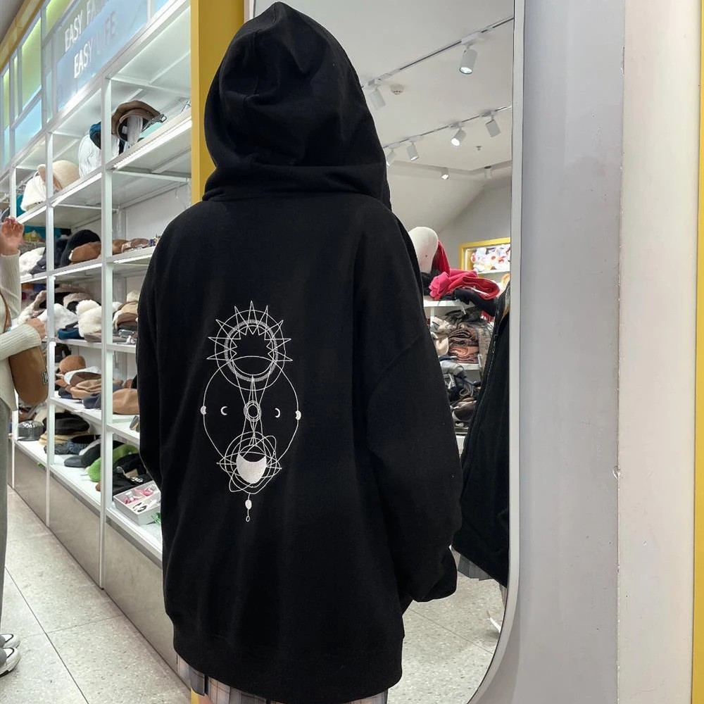 TV Series  The Eclipse First Khaotung Cosplay Black Hoodie Unisex Adult Sweatshirt Coat Winter Warm Pullover Lovers Costume