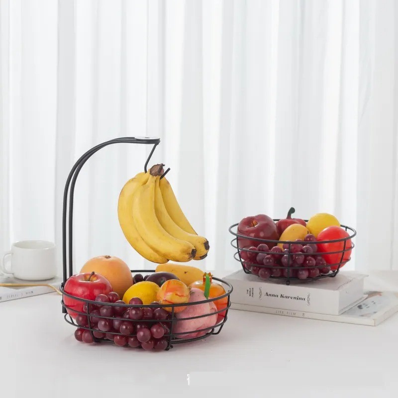 Creative Double Layered Fruit Basket Household