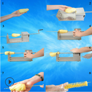 Whirlwind potato machine gold potato tower machine stainless steel hand potato slicer