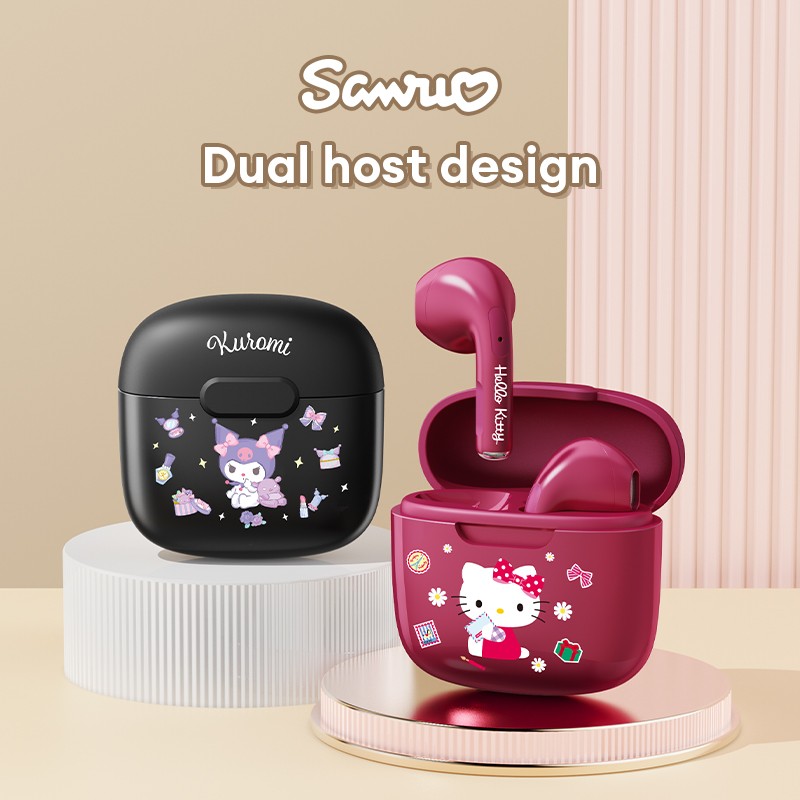 Miniso Sanrio BL22B Bluetooth 5.3 Wireless Earbuds Cute My Melody Earphones with HIFI Stereo Sound, Hello Kitty & Kuromi
