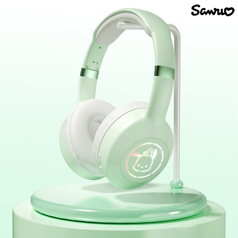 Miniso Sanrio EM-368 Bluetooth 5.2 Headphones Stereo Sound Wireless Earphones with RGB Light, Kuromi, Melody, and Hello Kitty Designs