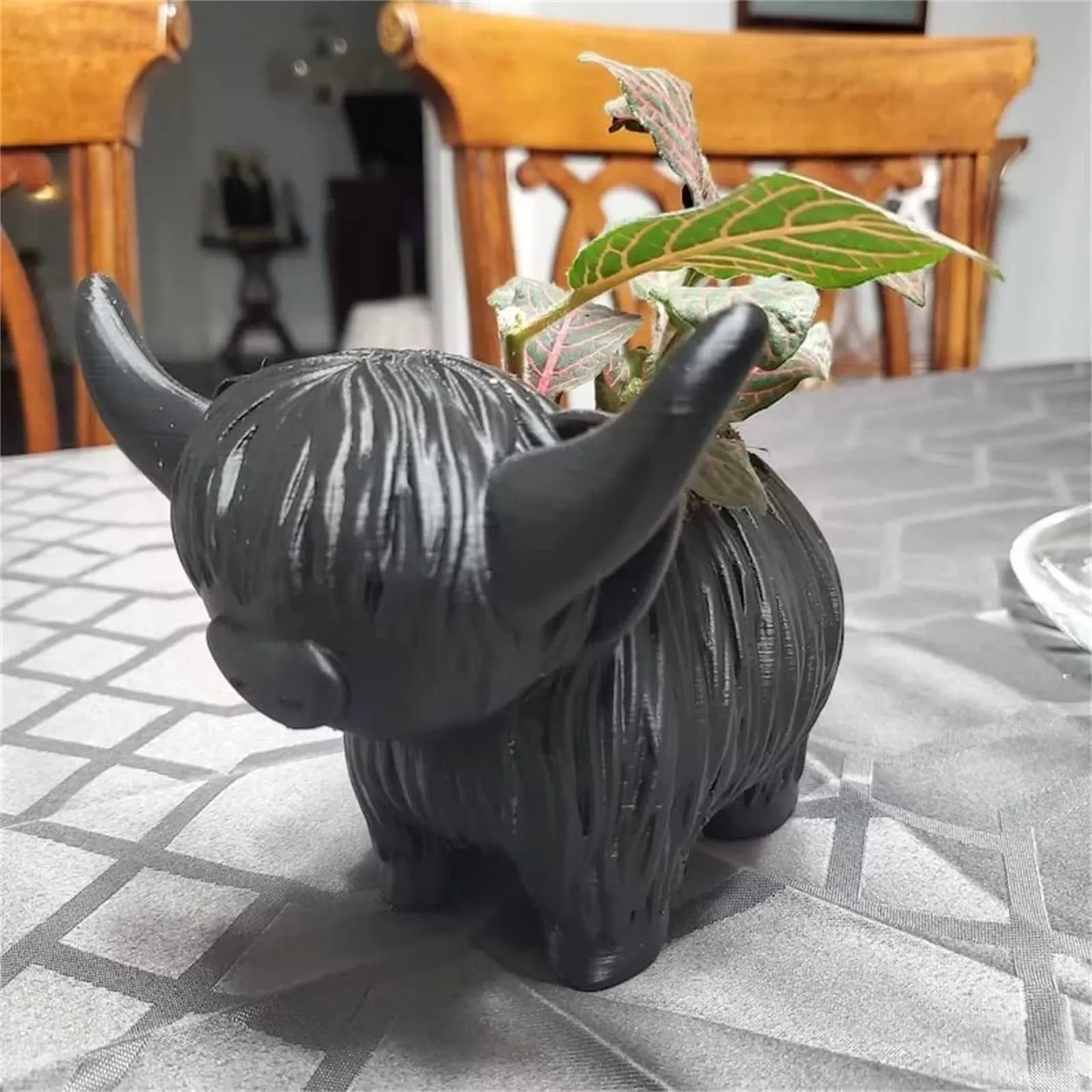Highland Cow Flower Pot Statue Resin Crafts