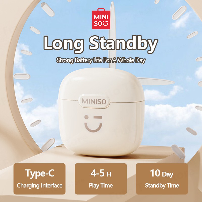 Original MINISO M06 Wireless Bluetooth V5.3 Headset Stereo Gaming Sports Earphones, Noise Reduction Headphones with Mic