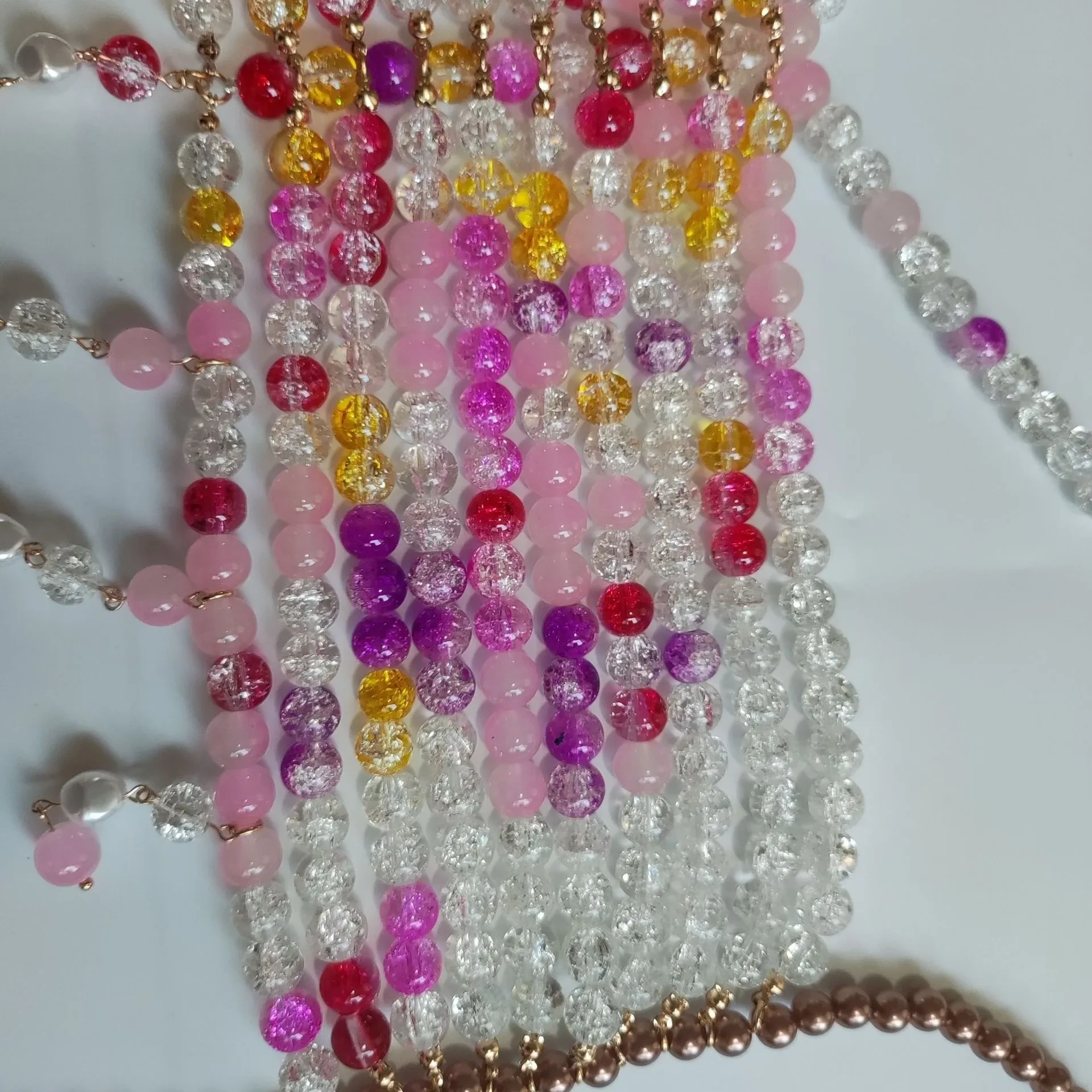 Gradient Color Glass Beaded Chest Necklace Heavy Industry Colorful Beads Body Chains