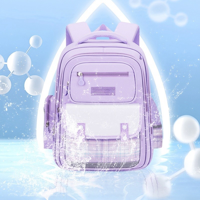 MINISO Disney LinaBell Student Bag Kawaii StellaLou Waterproof Schoolbag with Cartoon Design, Large Capacity and Safety Reflectors Backpack