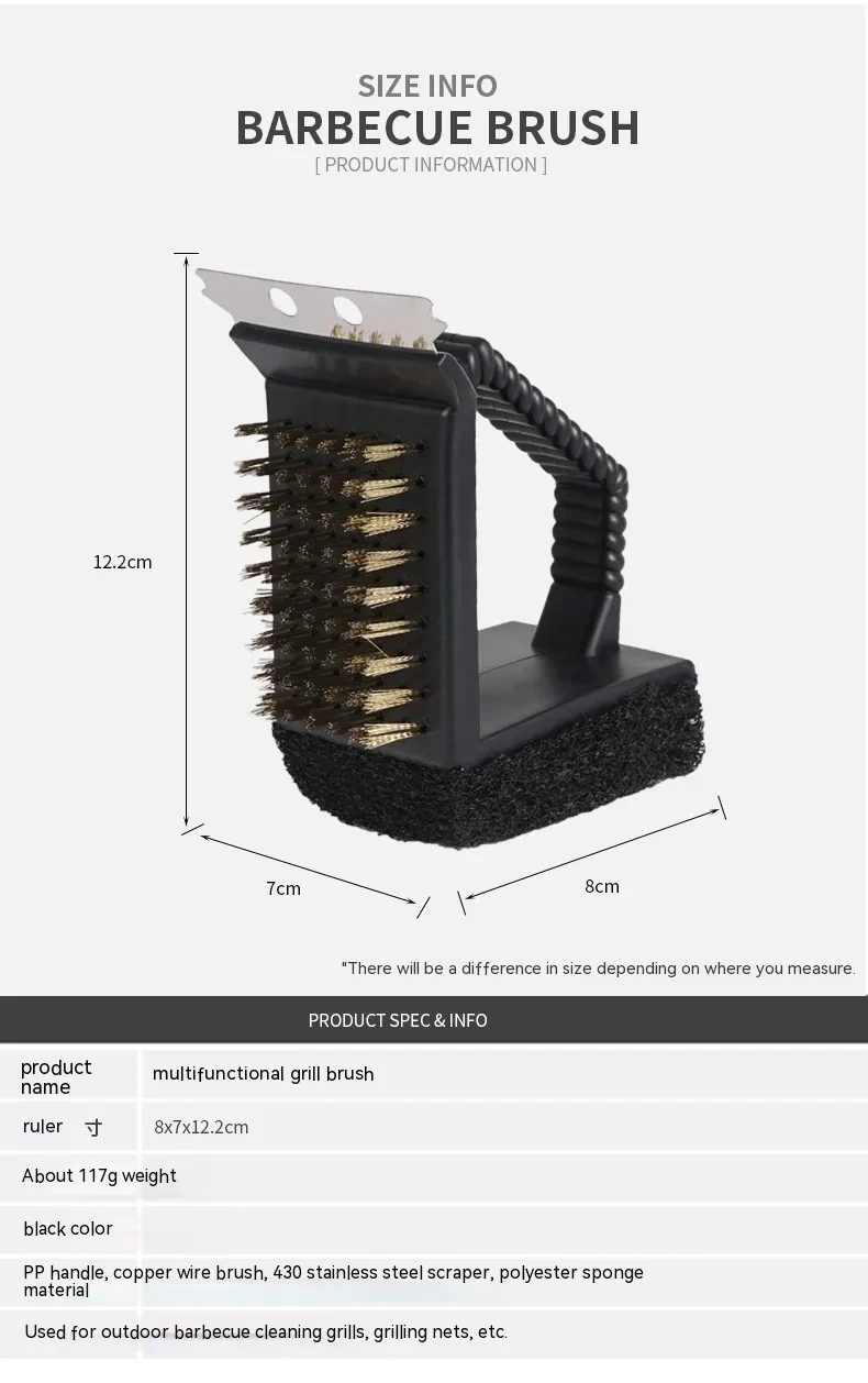 All In One Grill Scraper And Steel Brush Tool