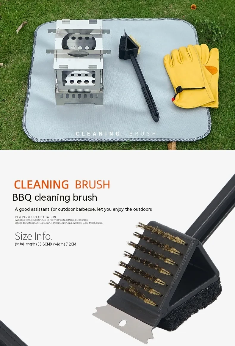 All In One Grill Scraper And Steel Brush Tool