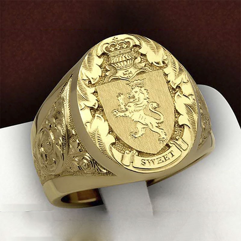 Punk Exaggerate Gold Color Ring