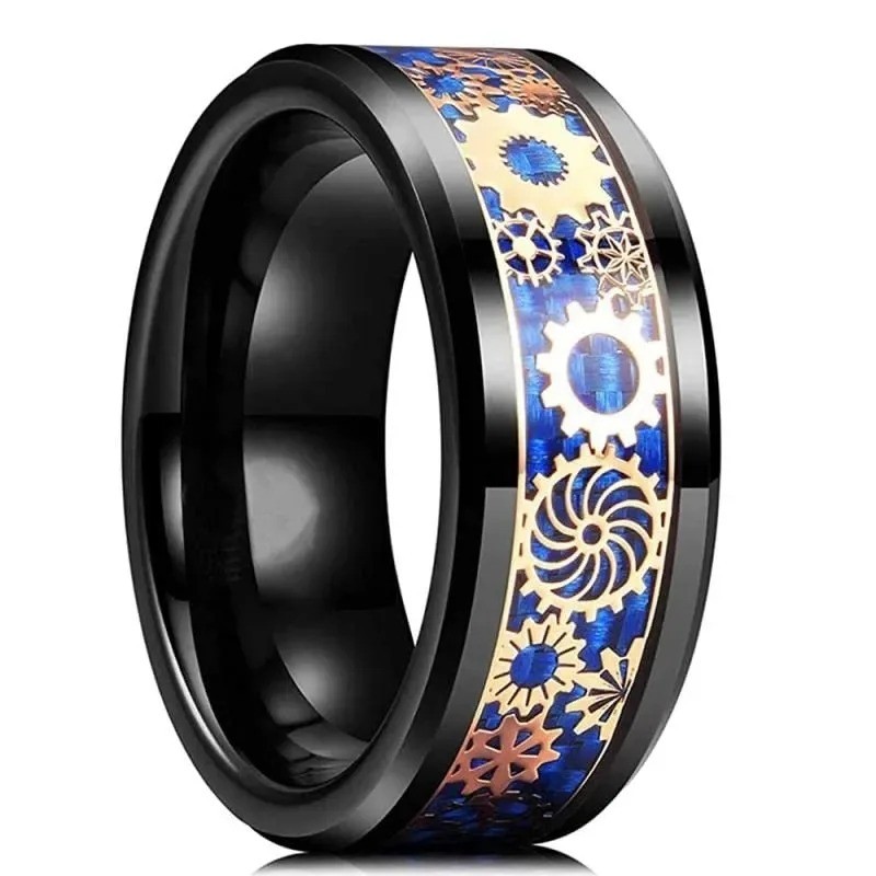 New Fashion Steampunk Gear Wheel Men Stainless Steel Ring