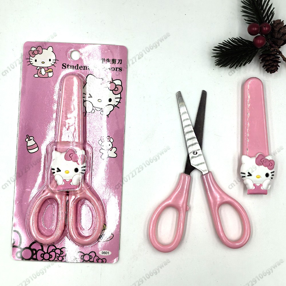 MINISO Cartoon Sanrio Kuromi Scissors Cinnamoroll Melody Cute Kid Safety Shears for Stationery and Student Supplies