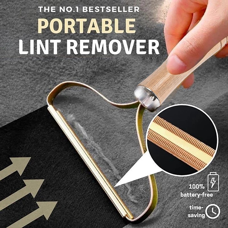 Portable Manual Lint Remover Brush Pet Hair, Fabric Shaver, and Fuzz Cleaner for Sofa, Clothes, and More
