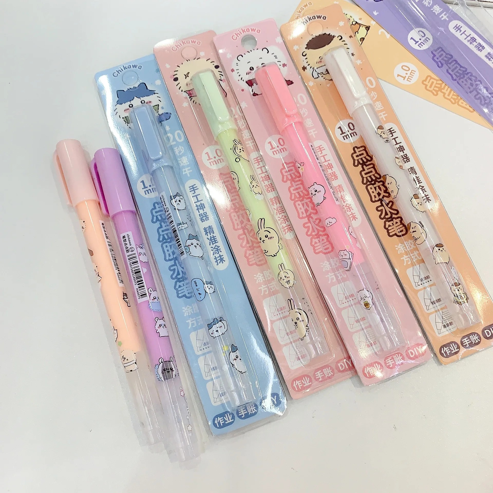 36pcs Miniso Chiikawa Dispensing Pen Student DIY Handmade Quick Drying Glue Press Writing Stationery Wholesale