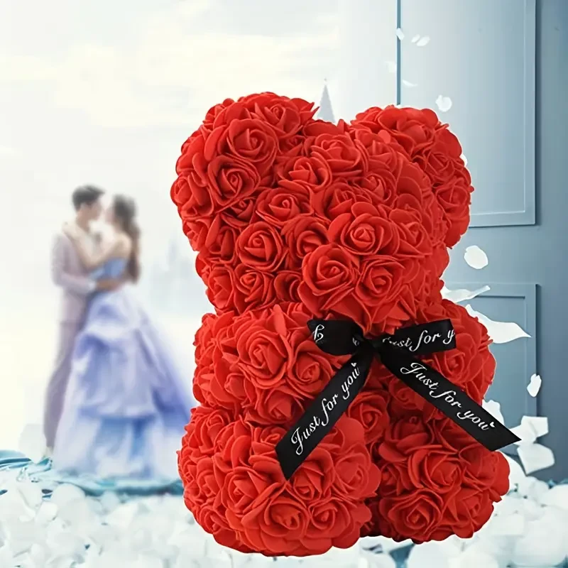 1pc Immortal Rose Bear - Artificial Foam Flowers