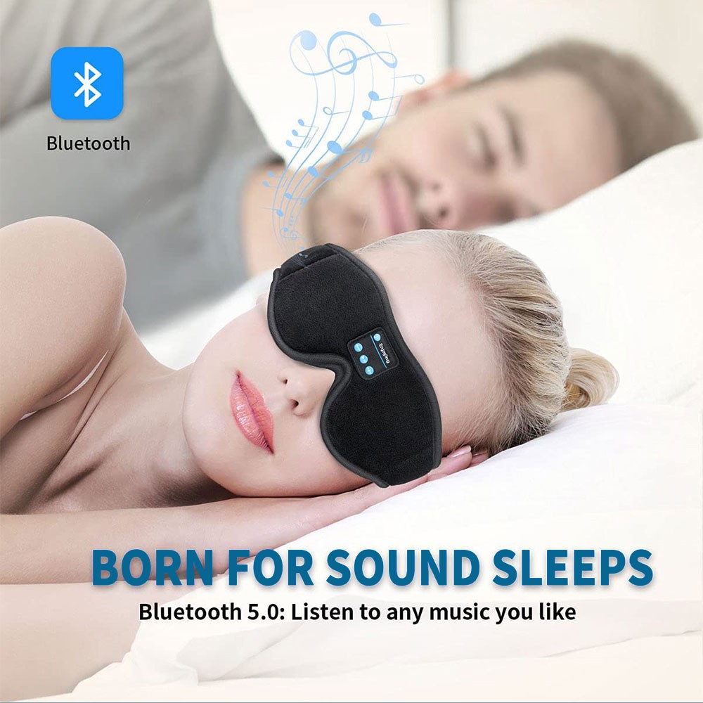 Bluetooth 3D Sleep Eye Mask with HD Speakers - Relaxation & Sleep Aid for Travel & Home