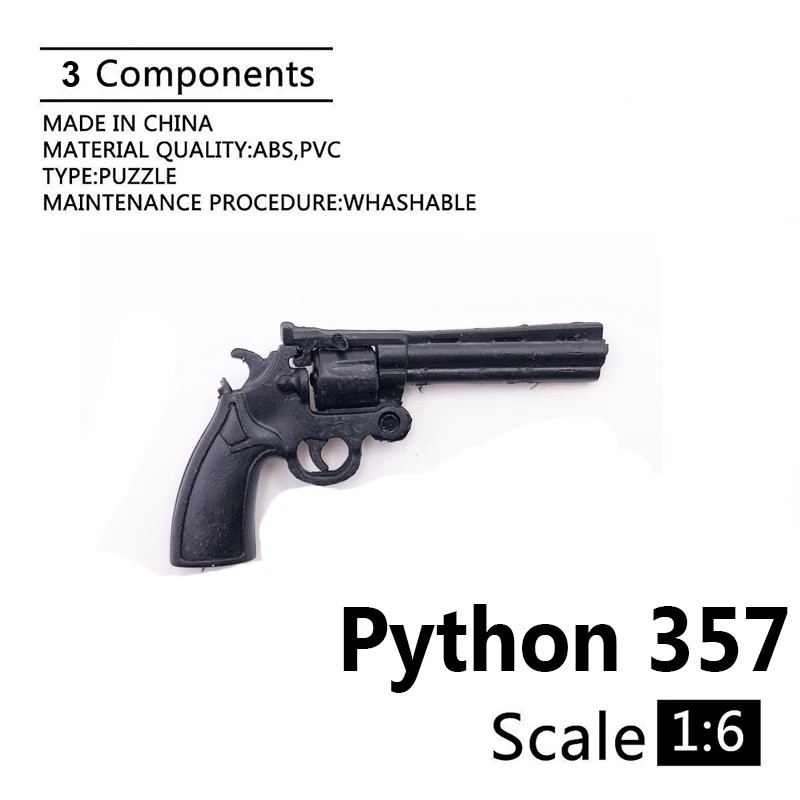 1/6 Scale Cole Python 357 Revolver 4D Gun Model - Action Figure Weapon Accessory