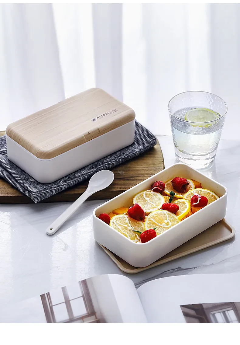 Japanese bento box office worker ins double separated lunch box