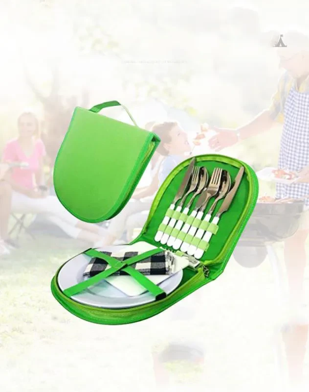 Outdoor Picnic Camping Tableware Fork Spoon Knife Bottle Opener Stainless Steel Foldable Pocket Tableware Set Hike Kitchen Tools