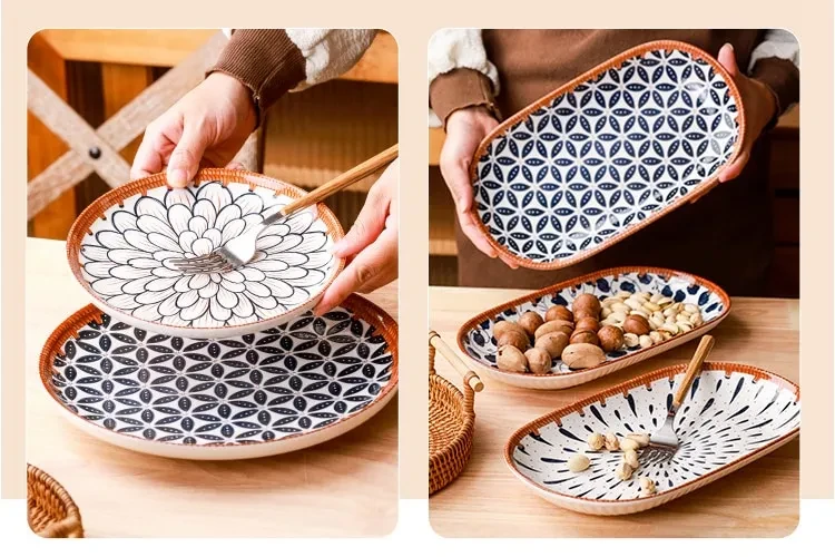 Rattan Japanese Retro Rice Bowl Gift Box