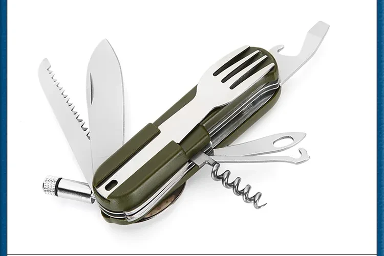 Lighted outdoor tableware Sambo Stainless steel knife Fork Spoon camping picnic combination tableware