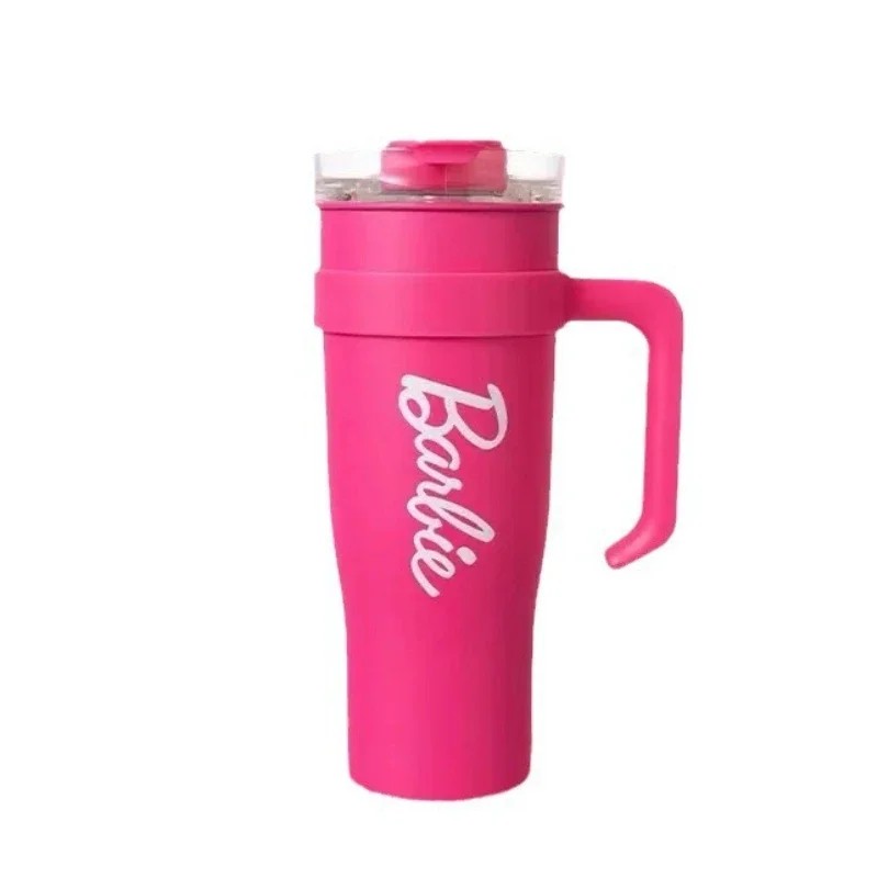 MINISO Barbie Co-Branded 1600ML Large-Capacity Stainless Steel Water Cup Thermal Insulation, Pink, Girls Water Bottle