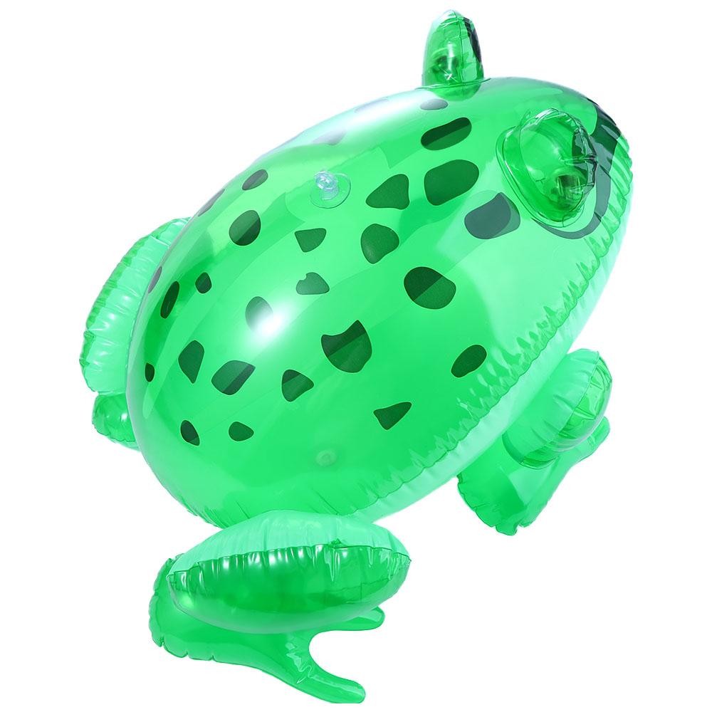 Glowing Green Inflatable Frog Toy - Light-Up Festival and Birthday Party Decor