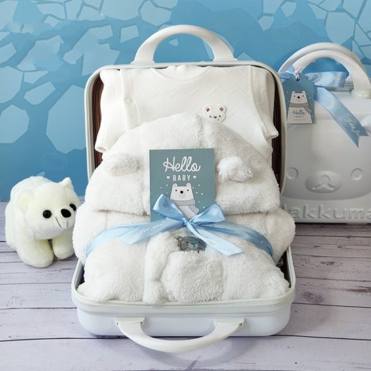 Baby Gift Box Thick Quilted Polar Bear Romper Jumpsuit For Men And Women
