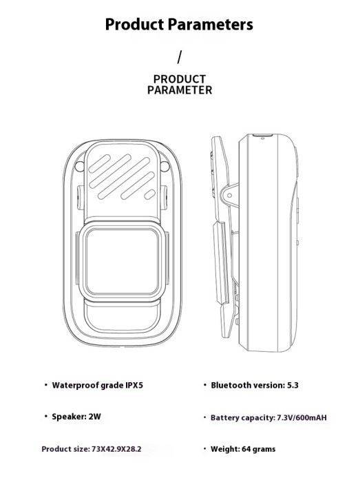 Lewoke Wireless Bluetooth Hiking Speaker Mini Speaker Portable Outdoor Camping Running Portable Subwoofer