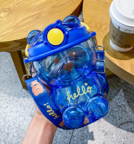 Cute Girl Heart Straw Cup Net Red High-value Large-capacity Bear