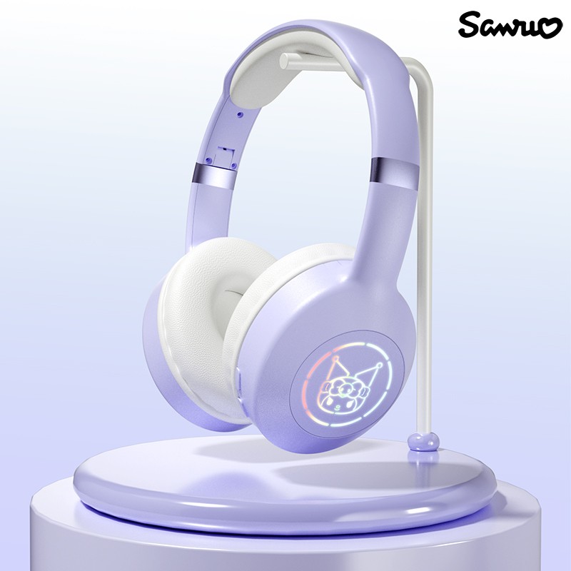 Miniso Sanrio EM-368 Bluetooth 5.2 Headphones  Stereo Sound Wireless Earphones with RGB Light, Kuromi, Melody, and Hello Kitty Designs