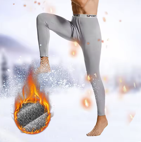 Thermal Underwear Men Thin Fleece Leggings Elastic Underpants Solid Color Render Pants Slim Men Clothing Soft