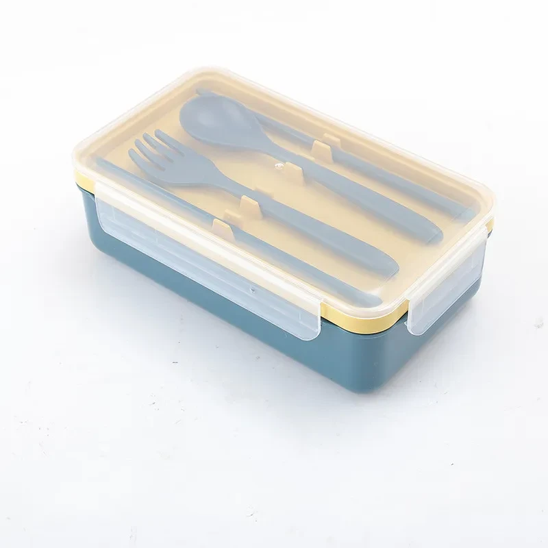 Grid Lunch Box Children's Lunch Box Set Ins Student Office Worker Insulated Lunch Box Plastic Sealed Fresh-Keeping Box