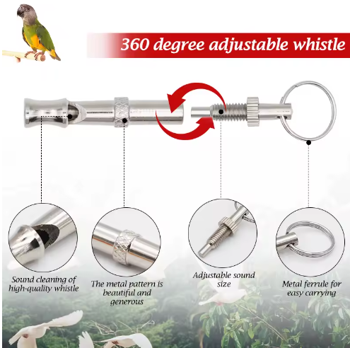 Stainless Steel Bird Pigeon Training Whistle Adjustable Volume Whistle For Bird Pigeon Parrot Dog Cat Pet Training Tools