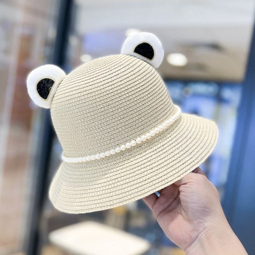 Little Bear Ears Fisherman Cute Simple Straw Hat