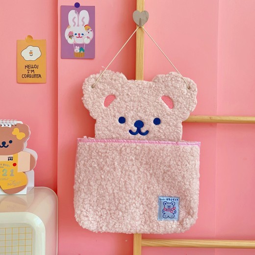 Cute Bear Pattern Hanging Storage Bag Wall Mounted