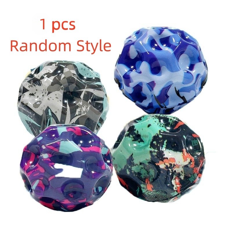Camouflage Elastic Ball Compact Anti-Fall Ergonomic Design Moon Shape Bouncy Ball