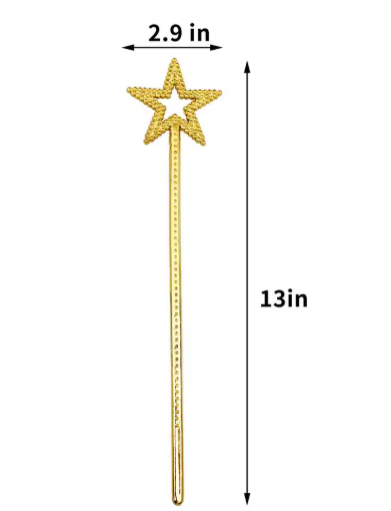 1pc Magic Wand For Kids Golden Silver Star Wand Fairy Princess Angel Wand Sticks For Girls Costume Birthday Party Wedding
