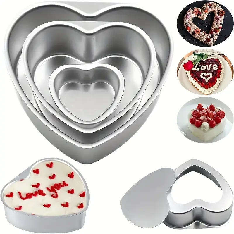 3pcs Heart-Shaped Cake Pan Set