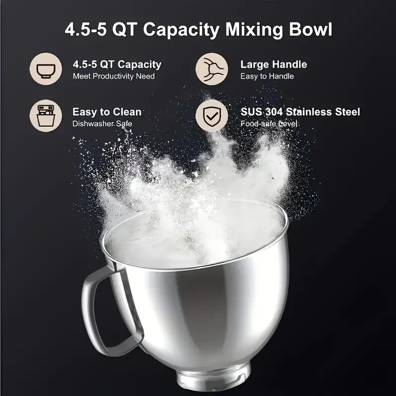 Stainless Steel Deep Mixing Bowl for Kitchen Stand Mixer
