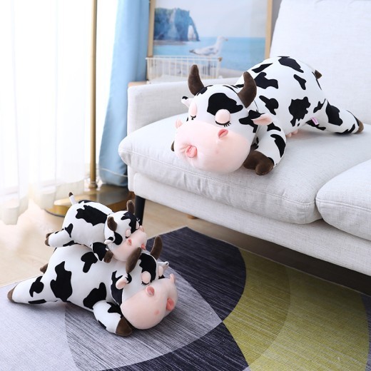 Plush Toy Cute Papa Cow Soft And Bouncy Cow Birthday Gift